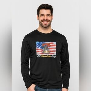 Armoured Sportswear Patriotic Let Freedom Ring Long Sleeve Tee Shirt Black Large